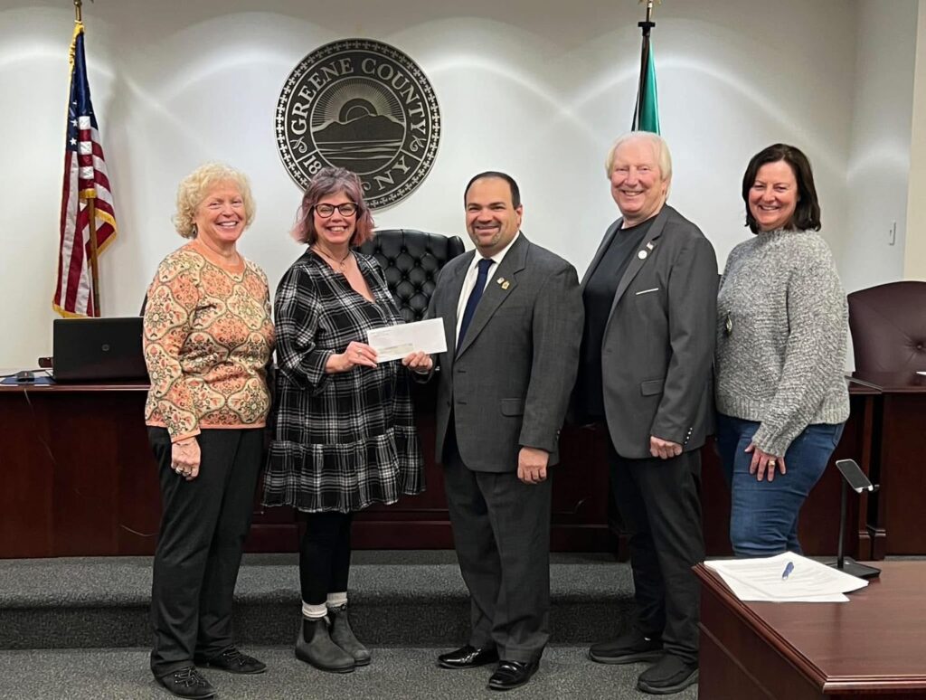 donation group of people with check